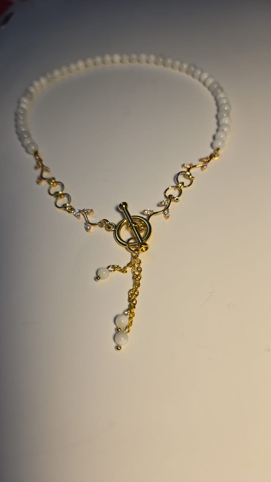 White Agate Necklace styled with fashion accessories