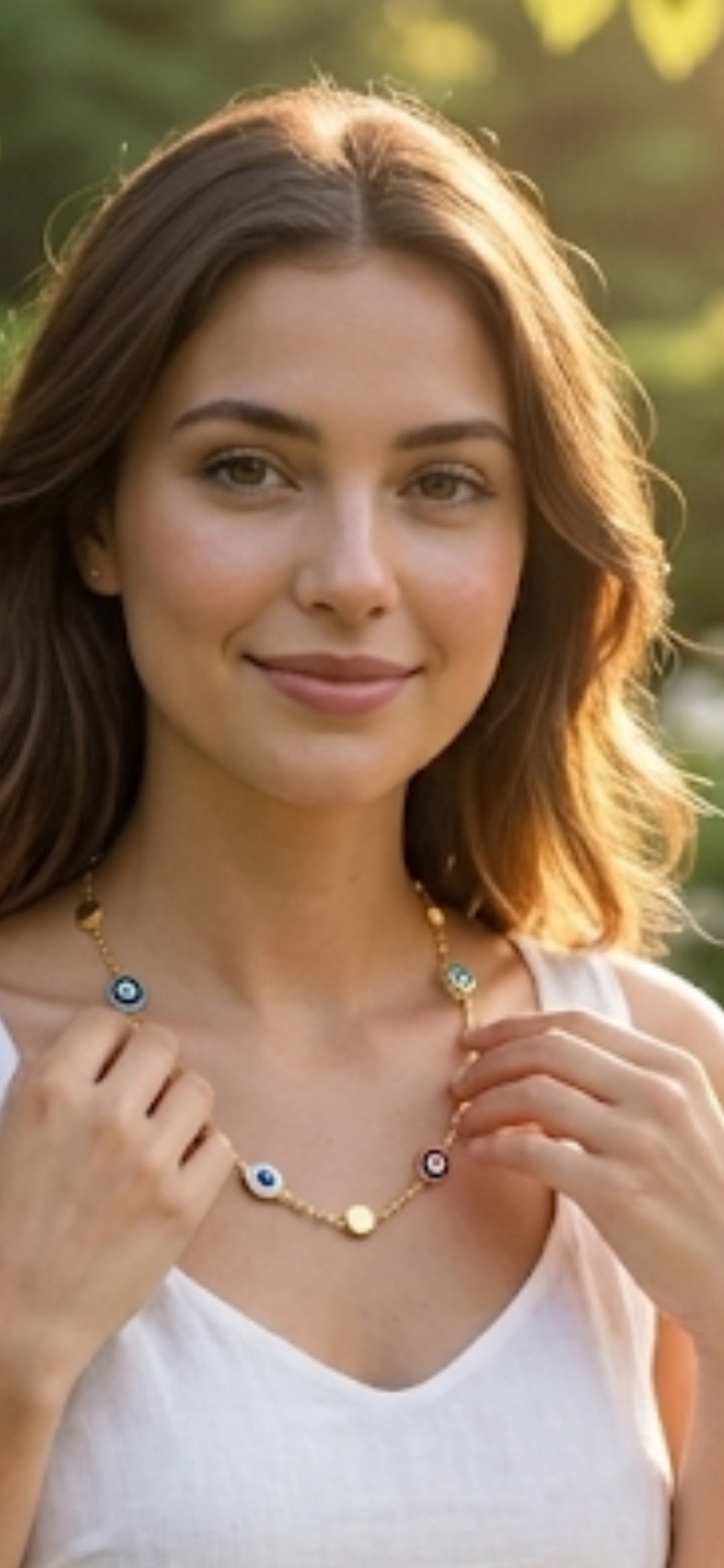 Elegant Golden Evil Eye Necklace