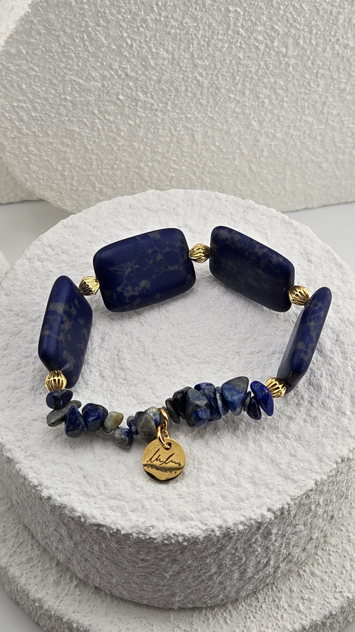 Top view of the Cobalt Tile Bracelet