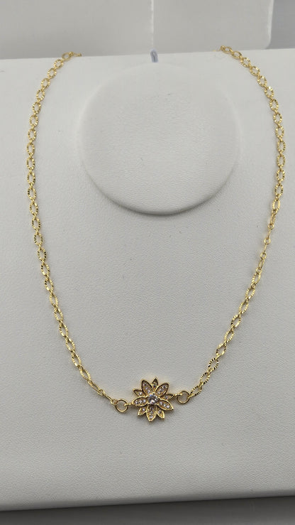 Full length of the Dahlia Gold-Filled Necklace