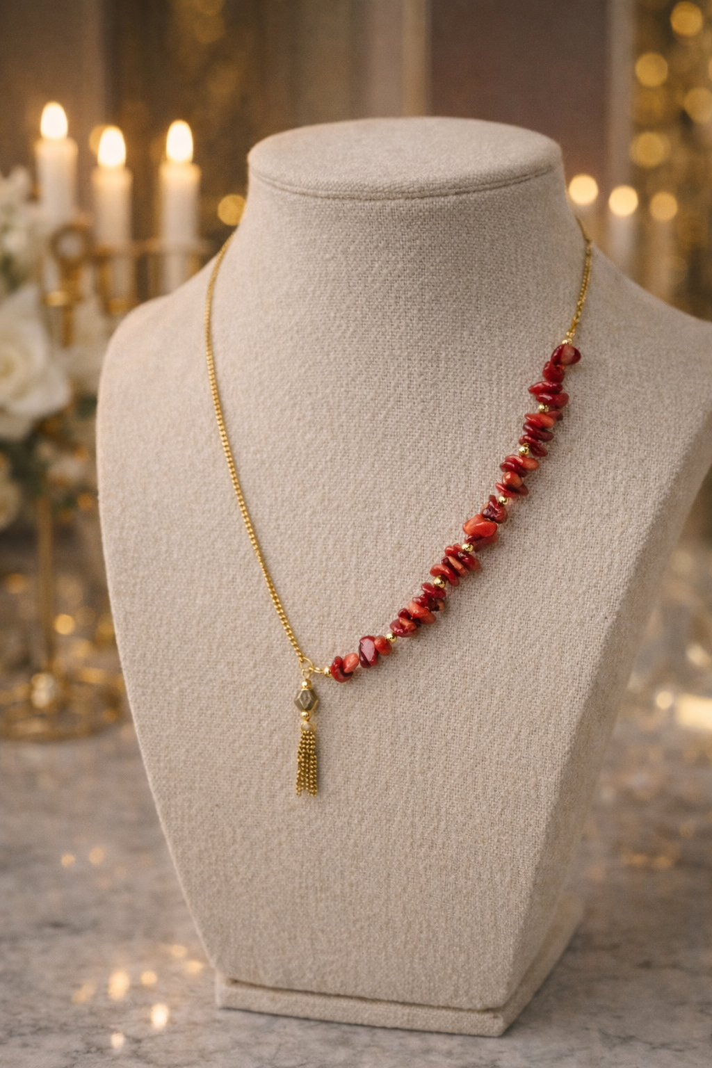 LuluTouch Handmade Women's Necklace, product display from above